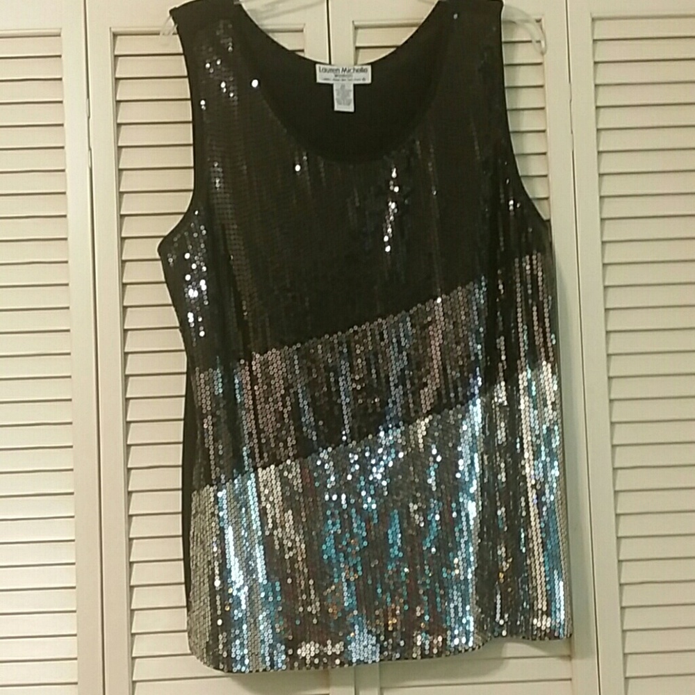 NWOT Lauren Michelle Woman Sequins Tank